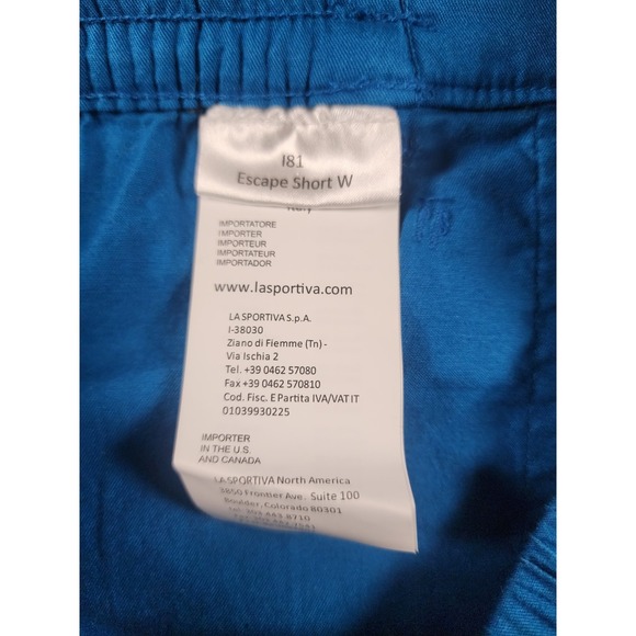 La Sportiva Climbing Shorts Womens Size XL Blue Stretch Organic Cotton Pull On - Picture 9 of 11